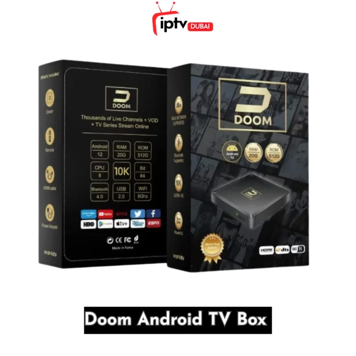Doom Android TV Box 5G 10k Ultra HD Doom Android 12 TV Box 10K Ultra HD Smart Streamer in UAE