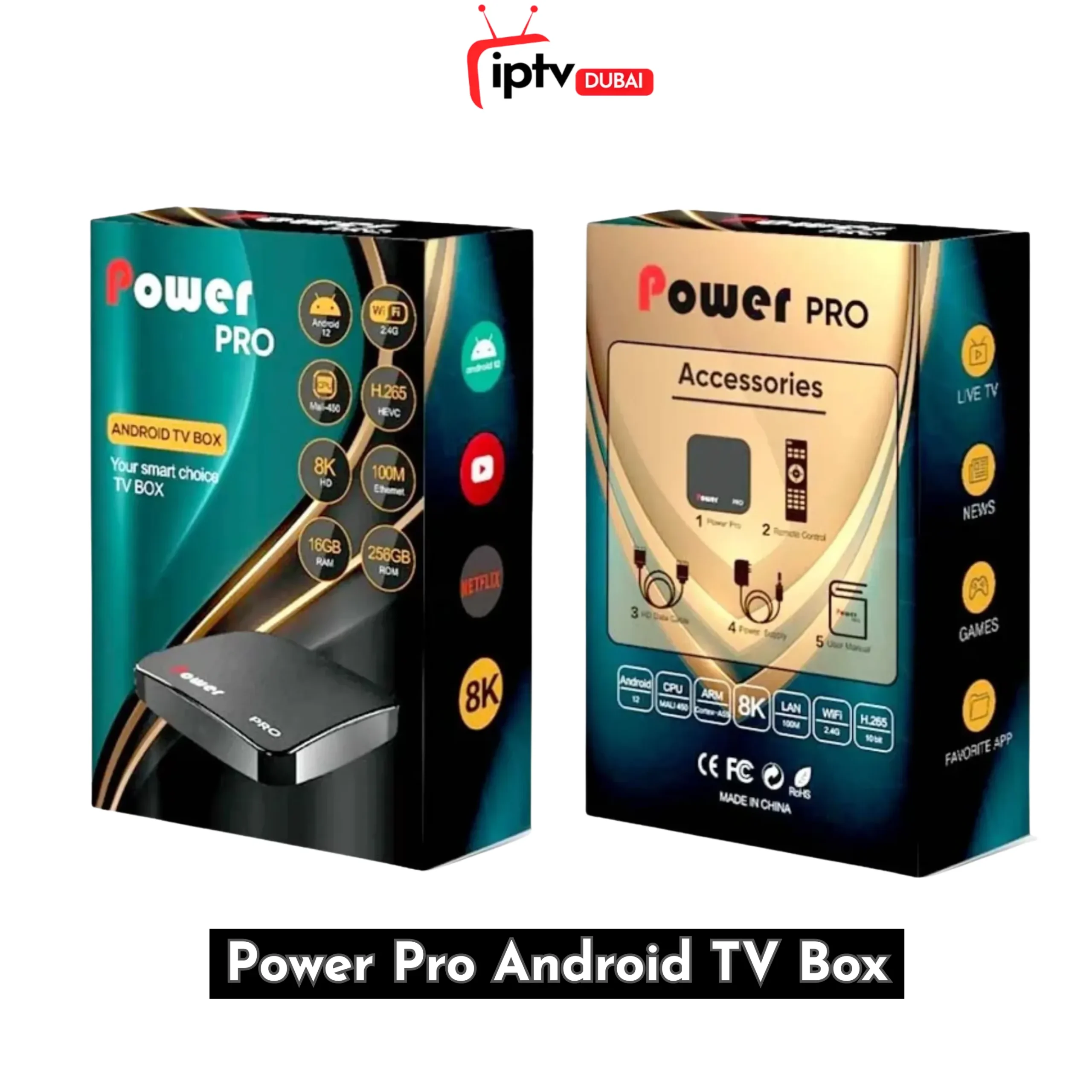 Generic Power Pro Android TV Box in UAE – 16GB RAM, 256GB ROM Power Pro Android TV Box 8K HD 16GB RAM 256GB ROM in UAE