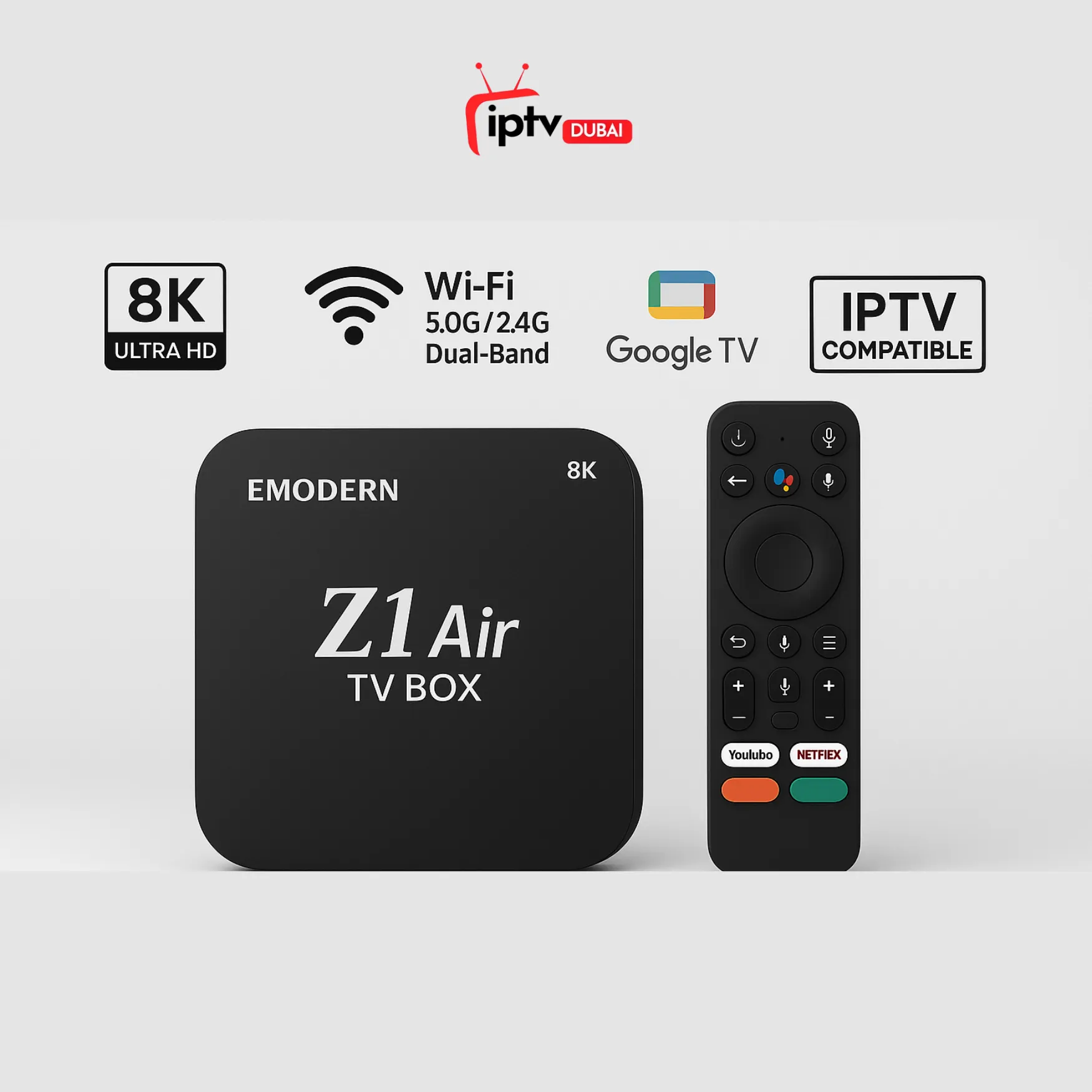 EMODERN Z1 Air 8K Google TV Box – Voice Control in UAE EMODERN-Z1-Air-8K-Google-TV-Box-Voice-Control-in-UAE